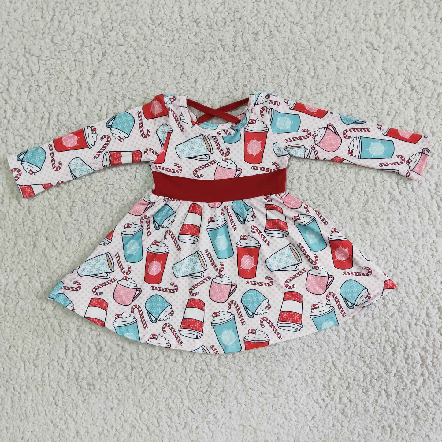 promotion 6 B12-19 Christmas candy twirl girl dress 20231114