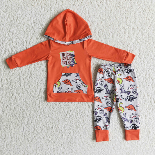 promotion RTS 6 B9-4 trick orange hoodie long sleeve pants boys outfit
