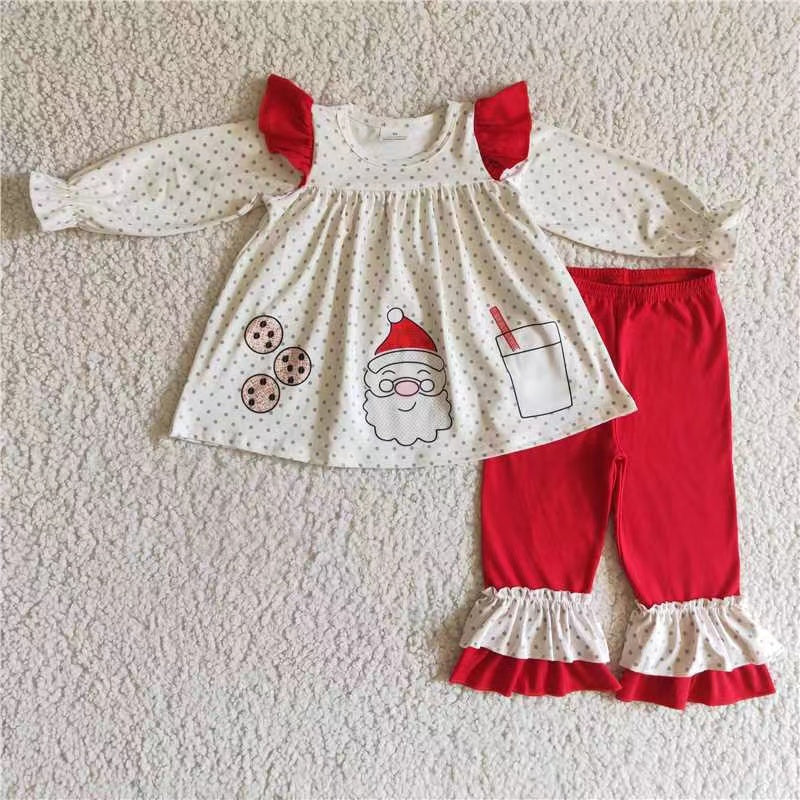 promotion 6 C11-25 Christmas Santa girl cup cookie long sleeve girl outfit RTS 20230724 RTS