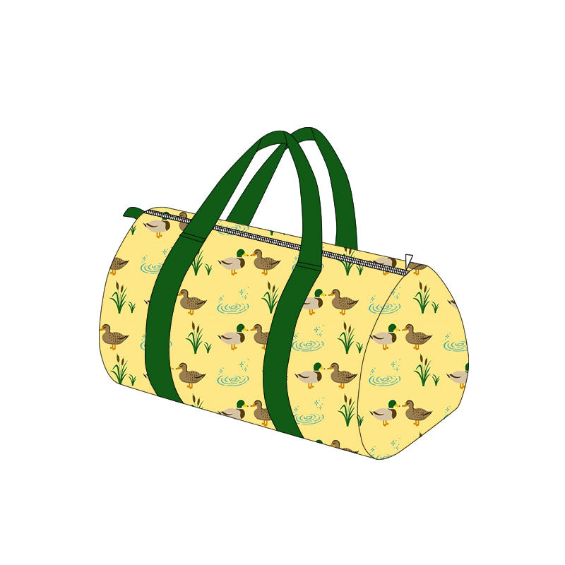 Preorder (moq 5) Kids Duffle Bag Mallard Duck Pond Print Overnight Travel Sports Gym Bag