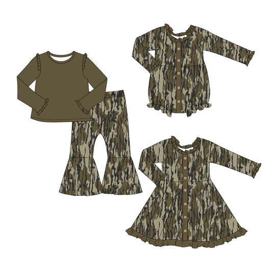 GLD0914 camo sibling girl dress preorder 202409