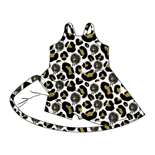 Leopard  Vegas Team Custom MOQ5 yoga kids girl dress  202607