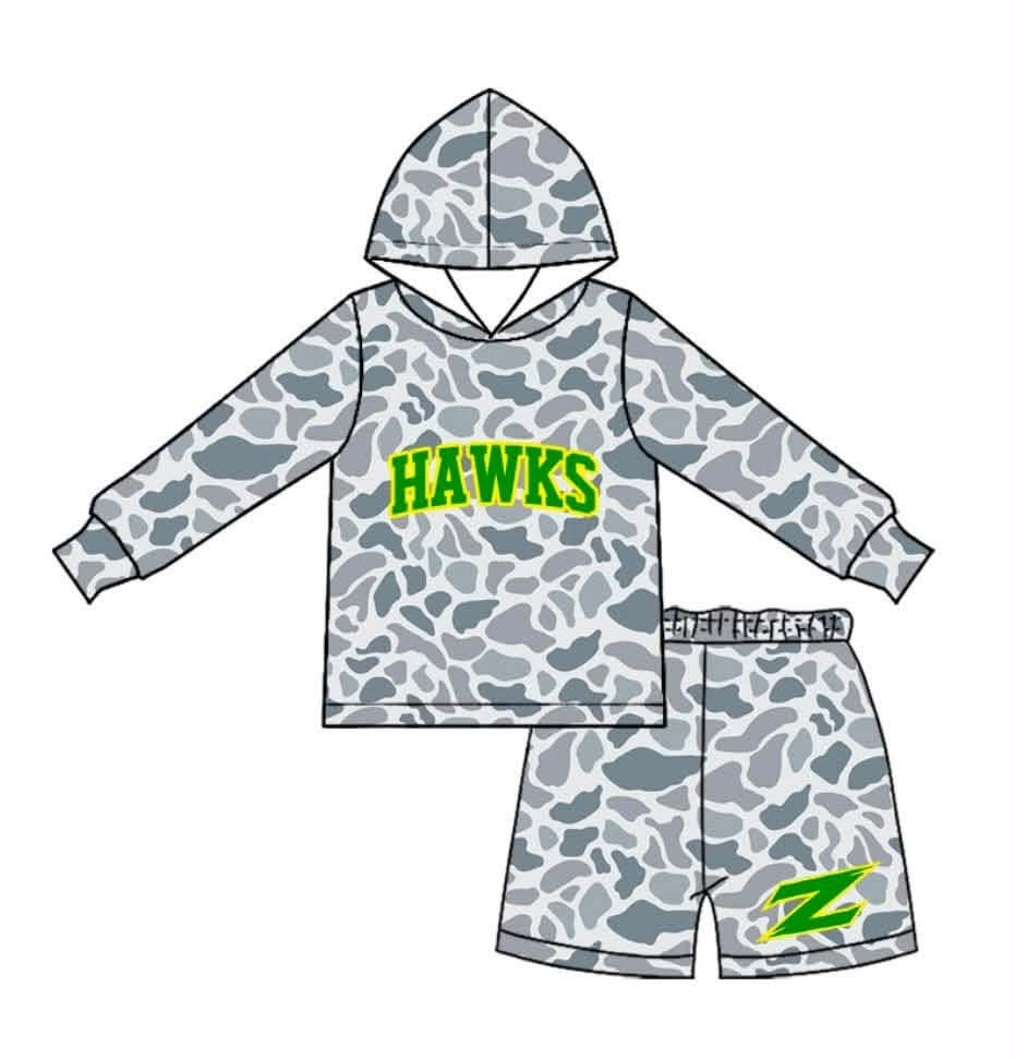 MOQ5  Hawks Custom hoodie BOY shorts SET 202608