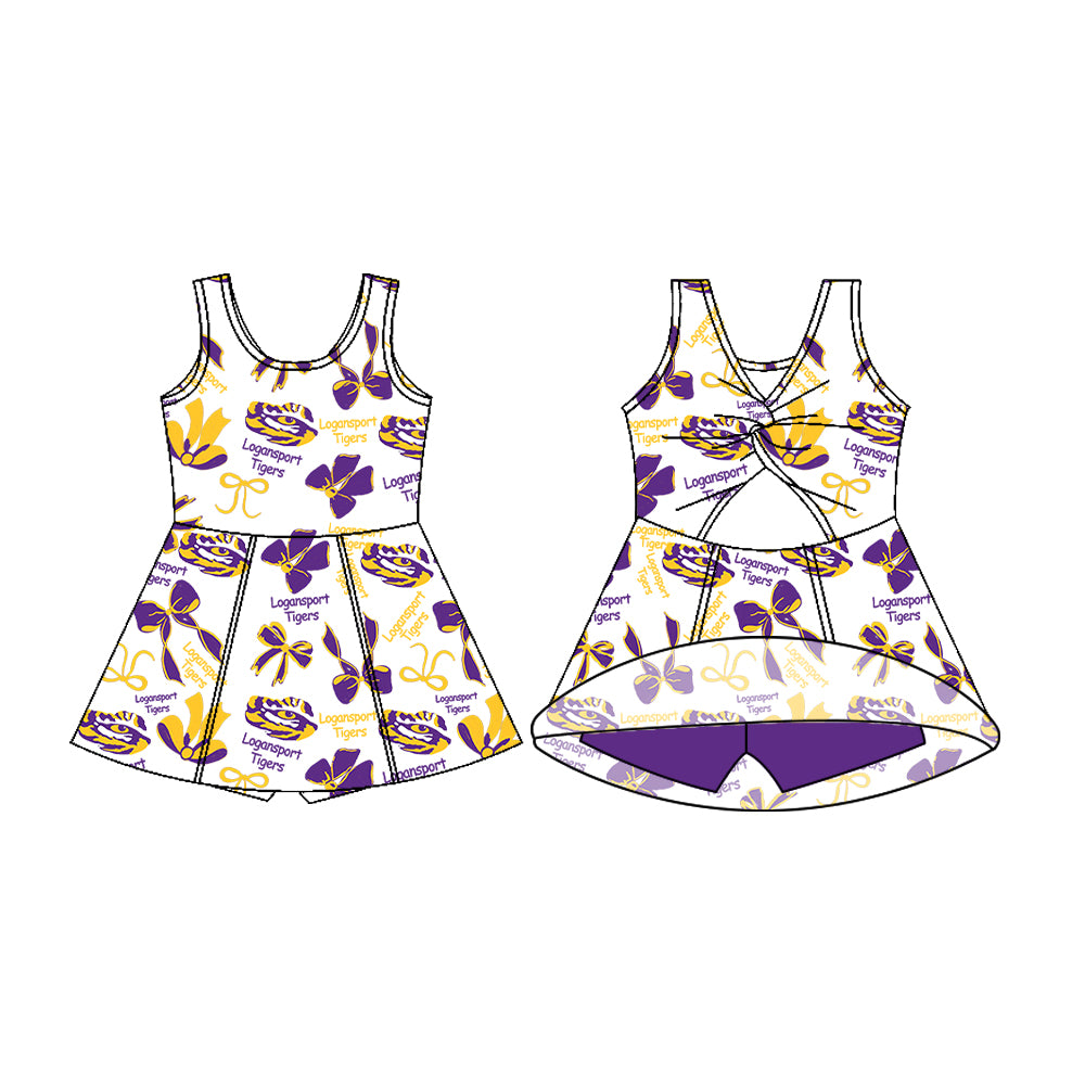 MOQ5 Custom  Logansport tigers Yoga girl dress 2025