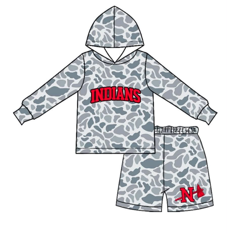 MOQ5  Custom hoodie Indians BOY shorts SET 202608