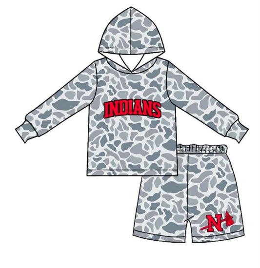 MOQ5  Custom hoodie Indians BOY shorts SET 202608