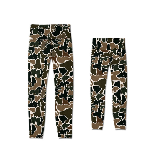 P0690  kids yoga camo  girl long pants preorder 202410