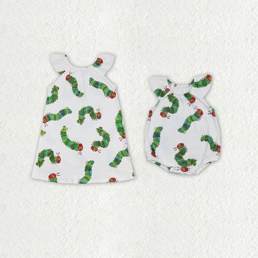 SR1610 butterfly caterpillar girl romper 202405 rts