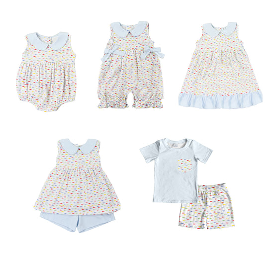 GSD1903 fish short sleeves girl dress 202405 preorder