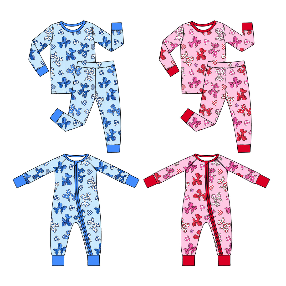 Preorder (moq 5) LR3406 Baby Girl Clothes Pink Butterfly Mixed Print Long Sleeve Zipper Footed Jumpsuit