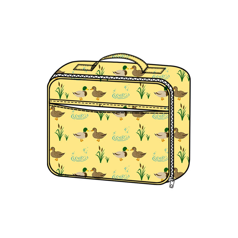 Preorder (moq 5) Kids Toiletry Bag Mallard Duck Pond Print Portable Cosmetic Travel Organizer Case
