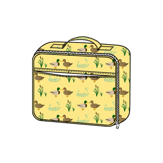 Preorder (moq 5) Kids Toiletry Bag Mallard Duck Pond Print Portable Cosmetic Travel Organizer Case