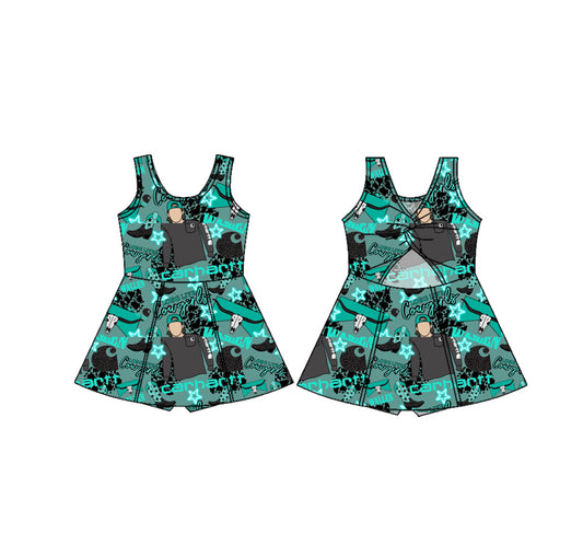 Custom Carhartt green bow MOQ3  girl shorts dress