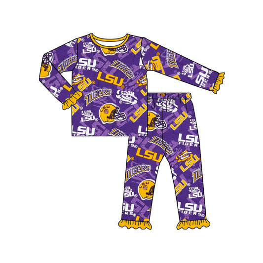 LSU custom MOQ3 kids girl pajamas outfit