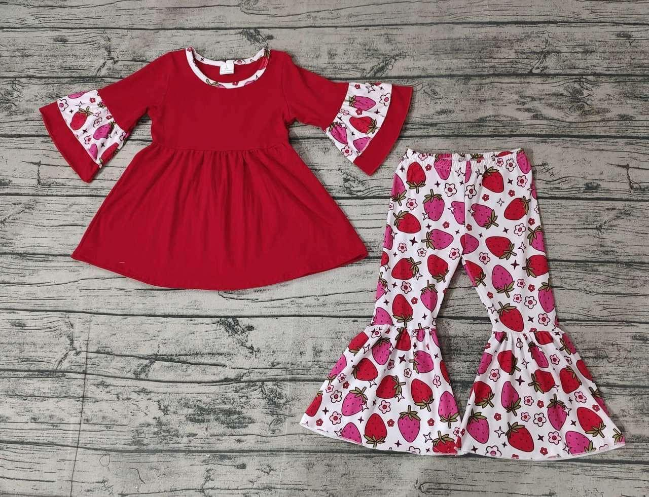 GLP0889 strawberry long sleeve girl outfit  20231104 RTS