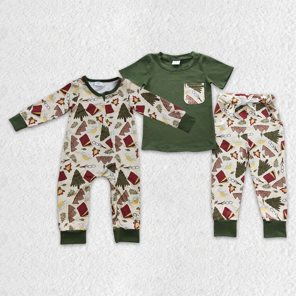 BSPO0127 Christmas tree fire short sleeve children boy outfit RTS 20230804