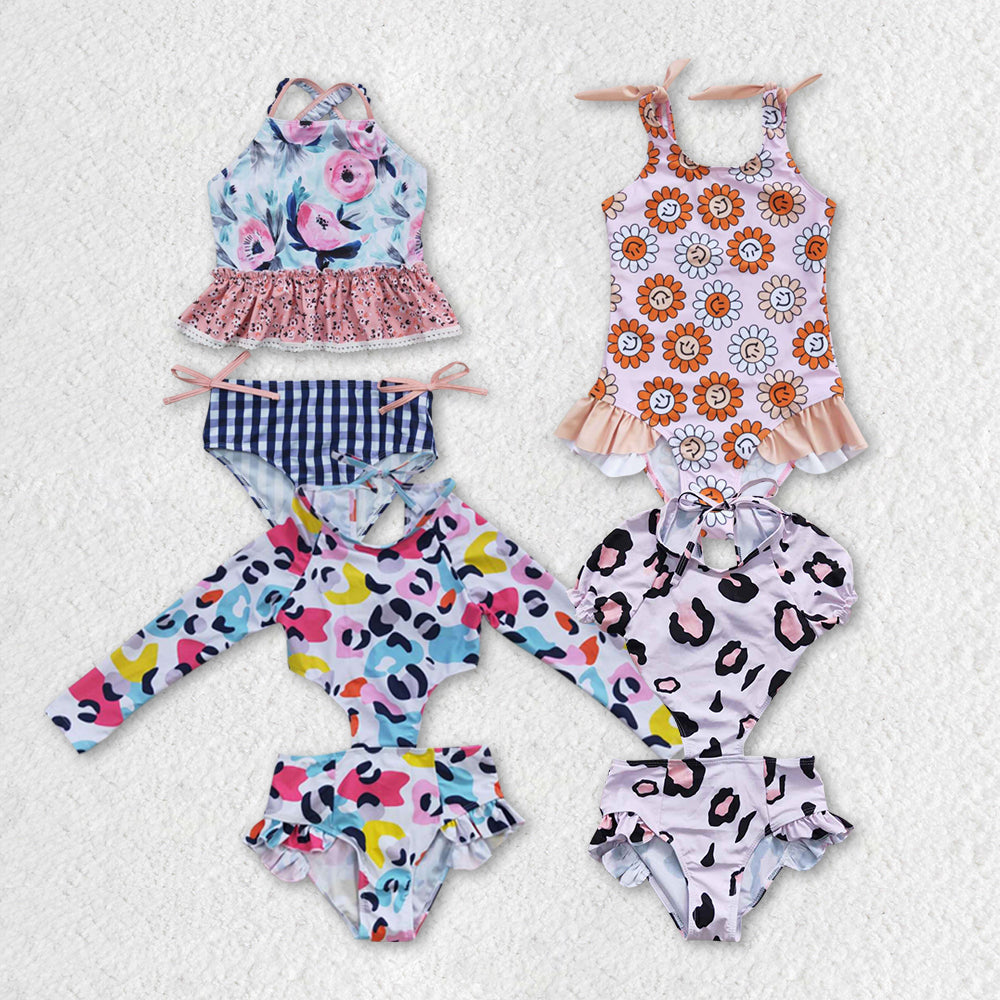 S0151 girl swimwear flowers swim suit RTS 20230809RTS