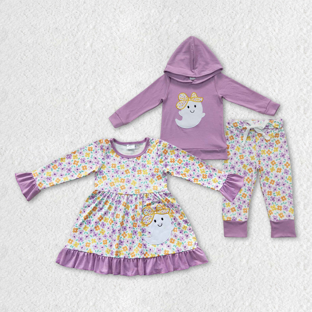 GLP0530 Halloween Purple embroidery long sleeve boo hoodie girl outfit RTS 202300808