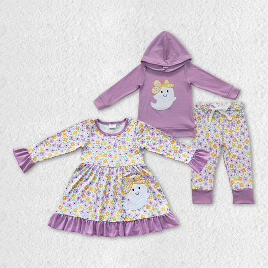 GLP0530 Halloween Purple embroidery long sleeve boo hoodie girl outfit RTS 202300808