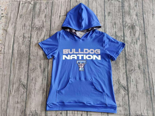 adult hoodie pockets CUSTOM  T BULLDOG LOGO  football team   MOQ:3