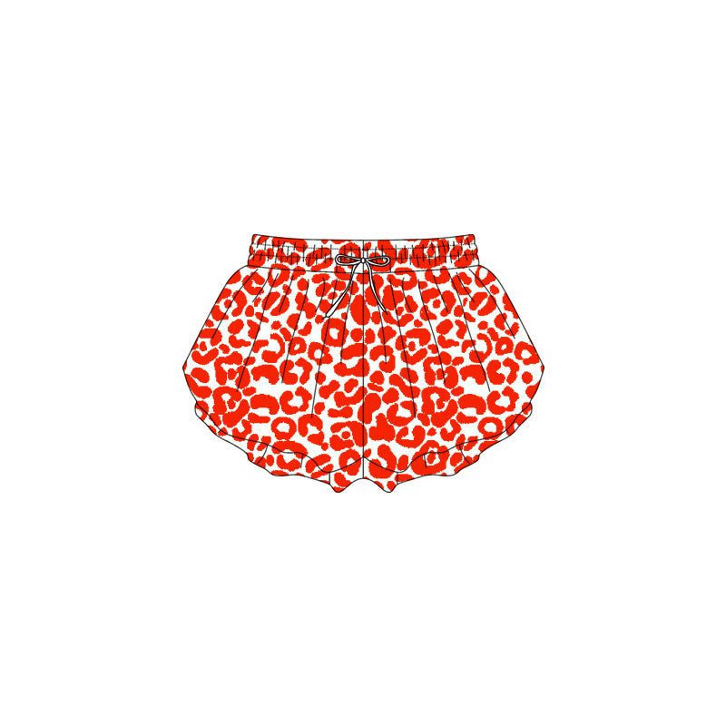 custom MOQ5 red  Leopard butterfly shorts girl shorts
