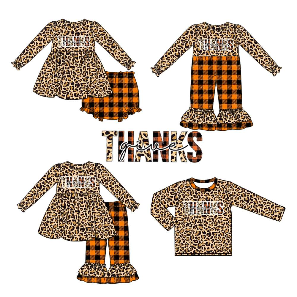 LR0329 thanks giving girl leopard romper long sleeves 20230512 preorder