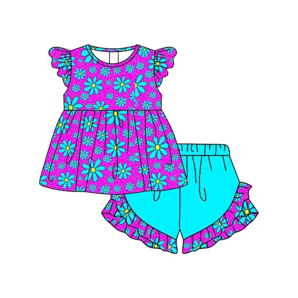 flower custom MOQ3 kids girl outfit