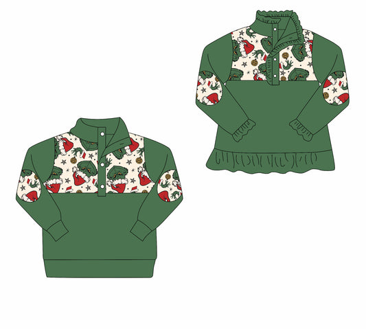 BT1339  Christmas boy top zipper shirt  202508 PREORDER