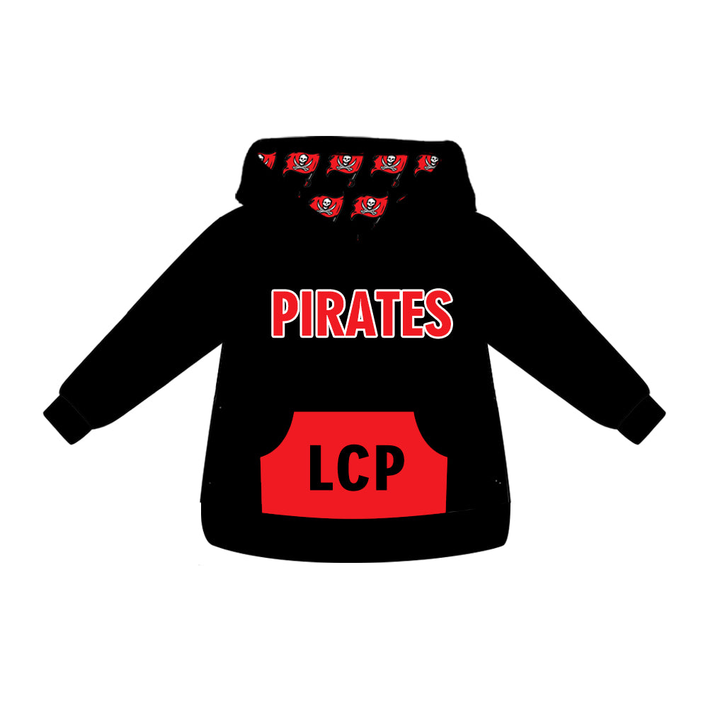 ADULT CUSTOM Pirates  black hoodie pockets  MOQ5