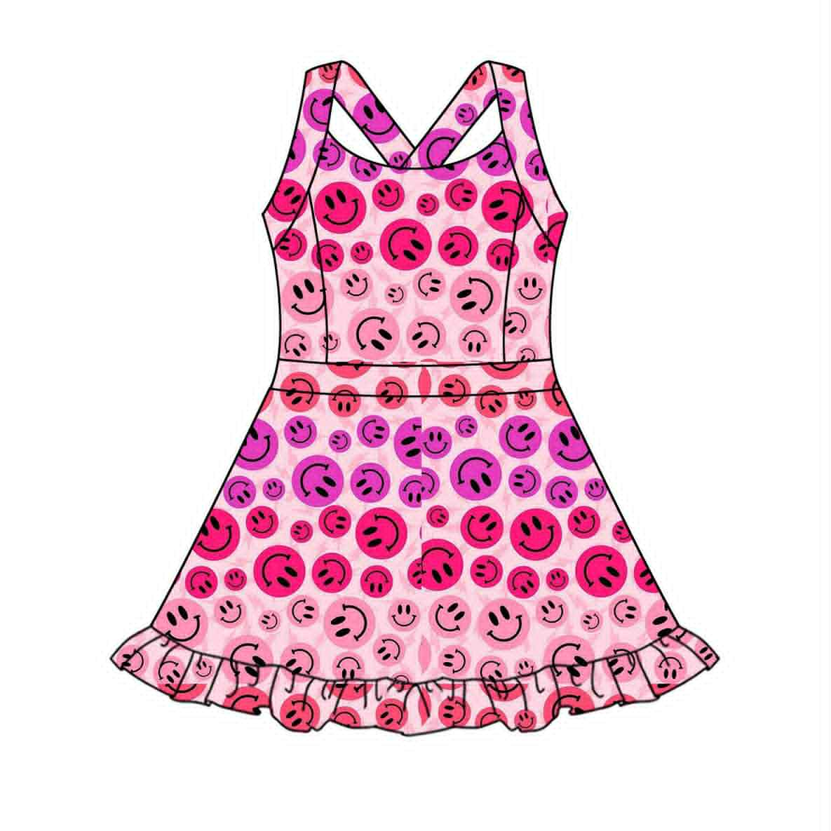 GSD2656 yoga smile short sleeve girl dress 202506  preorder