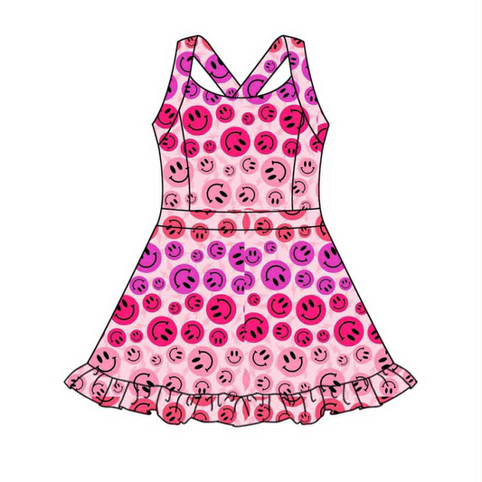 GSD2656 yoga smile short sleeve girl dress 202506  preorder