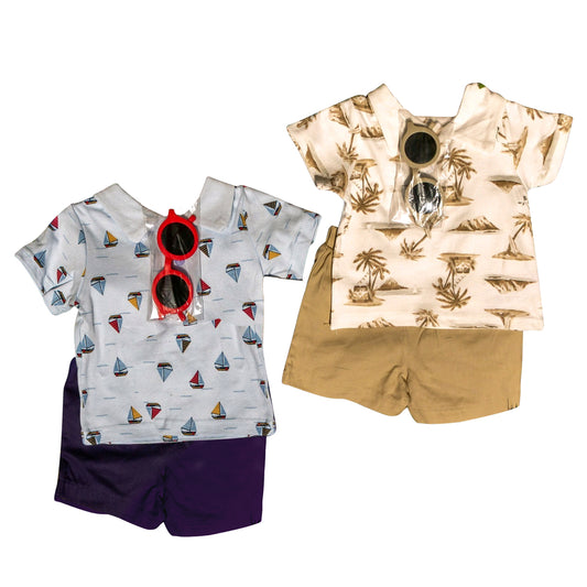 BSSO1532 preorder sea sail boat western  boy summer outfit 202505