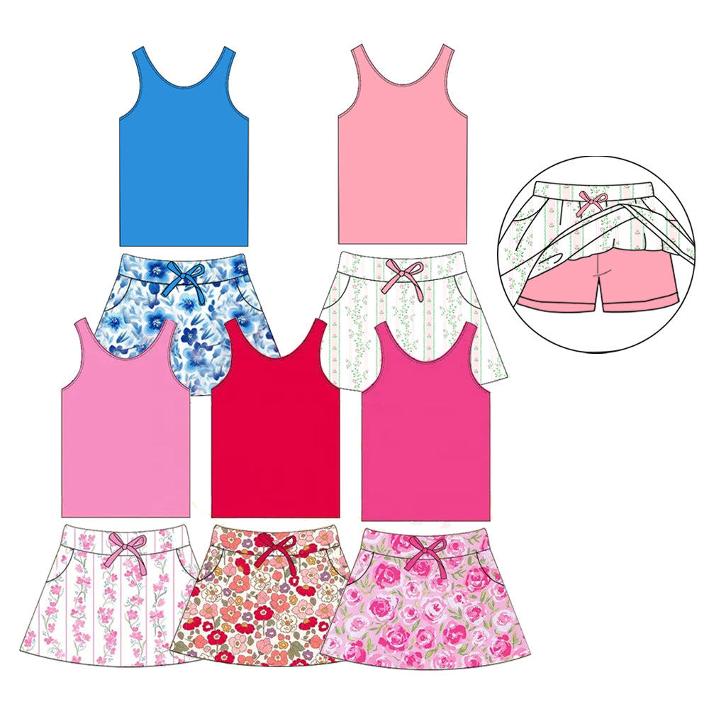 GSD1596 vest flowers girl lining shorts dress 202412 preorder