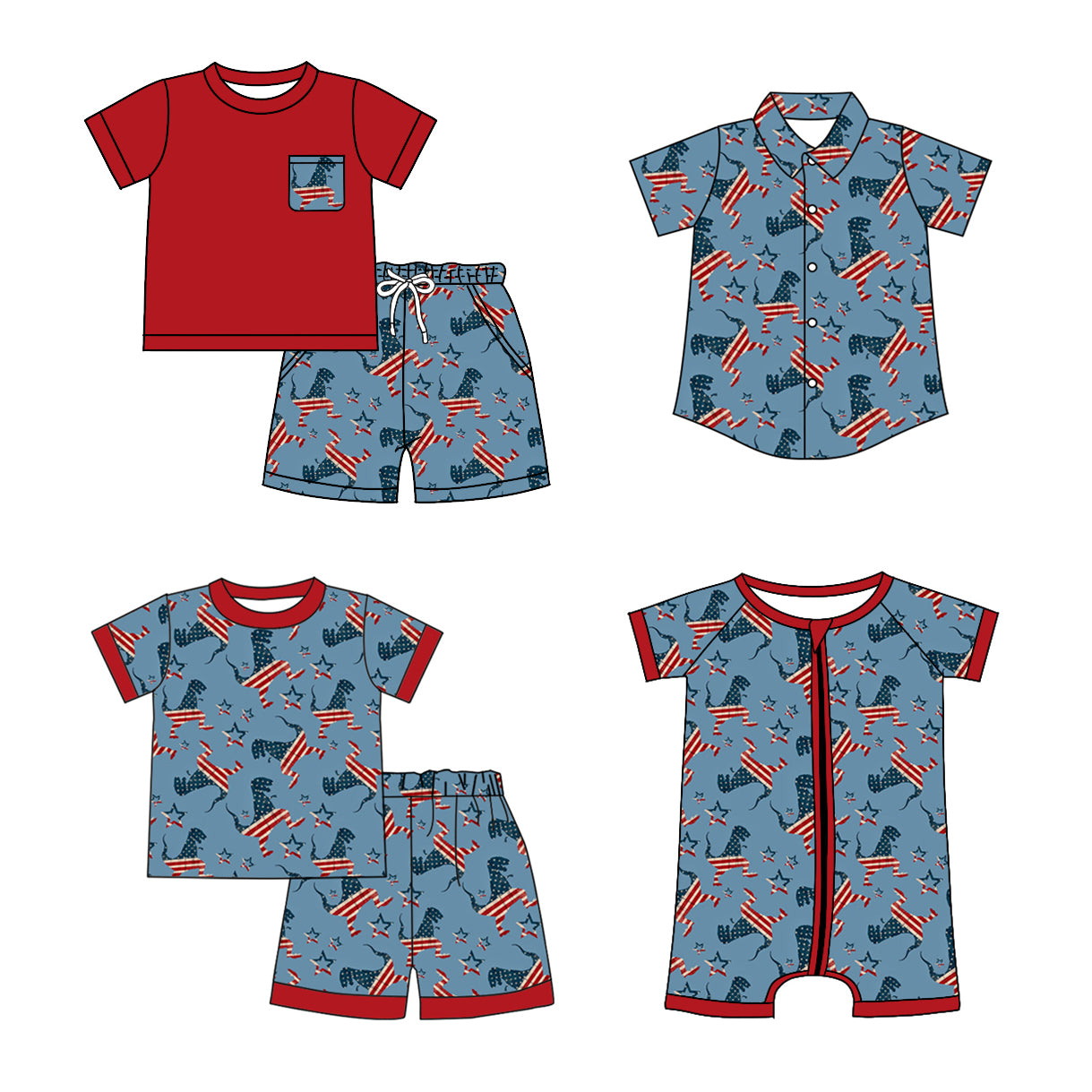 SR0889 preorder western boy romper 202312