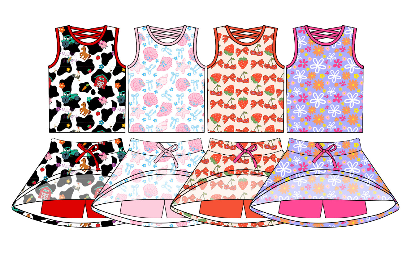 GSD2538 shell  short sleeve girl  skirt outfit 202505  preorder