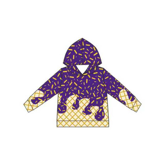 PURPLE  MOQ:5  KIDS CUSTOM  hoodie  splatter ice cream drip BOY clothes