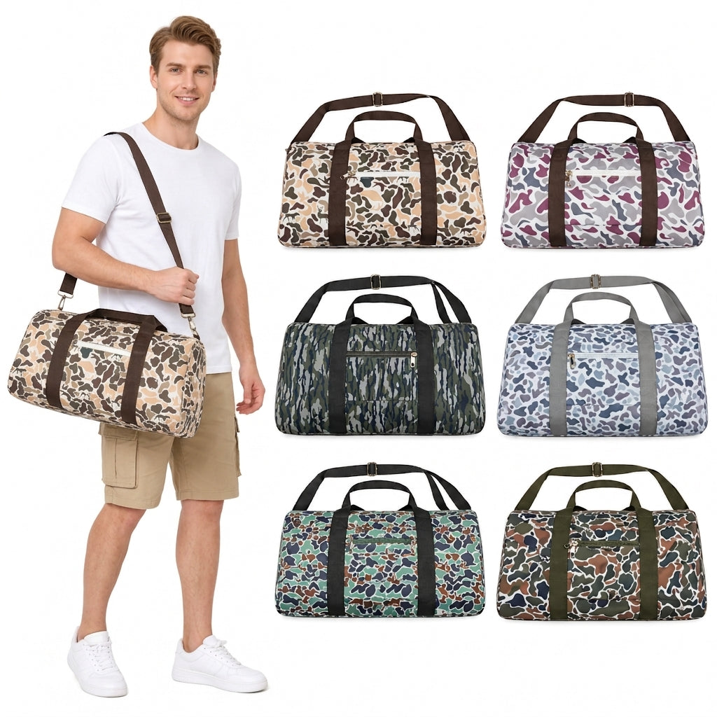 NO MOQ RTS BA0264 Kids Bag Classic Hunting Camo Print Travel Duffle Bag 202610