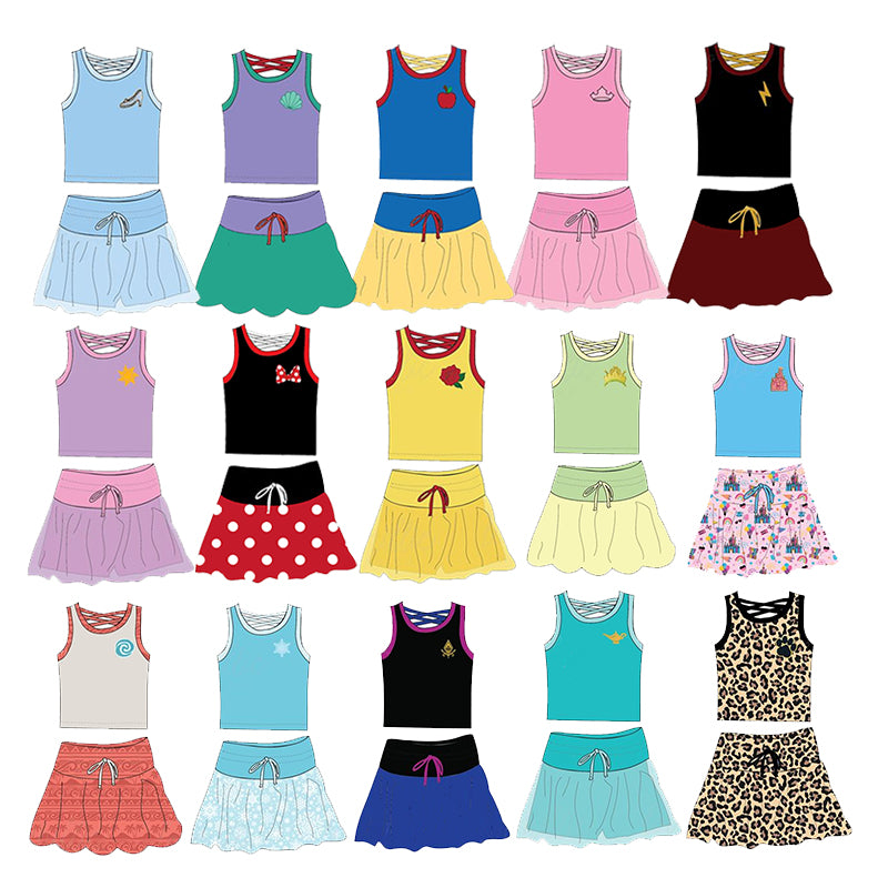 GSD2064 sports shell western short sleeve shorts girl summer outfit 202503 RTS