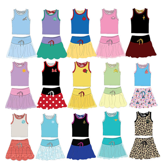 GSD2063  preorder sports shoes western short sleeve shorts girl summer outfit 202502