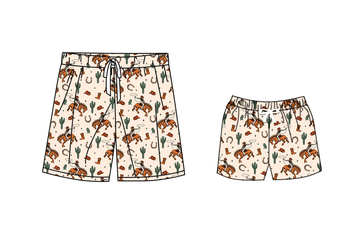 S0461  western horse  boy swimming trunks shorts 202410 preorder