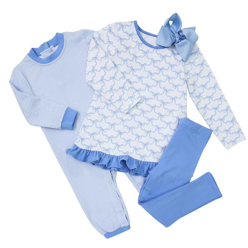 GLP1375 blue bow girl outfit preorder 202406  sibling