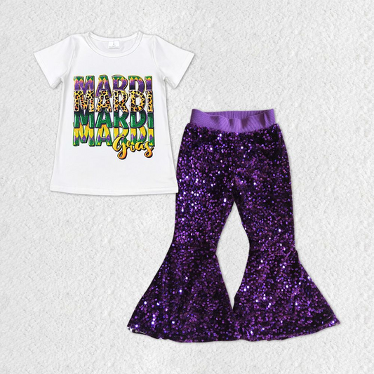 GSPO1326 Mardi Gras squins girl outfit 202401 RTS