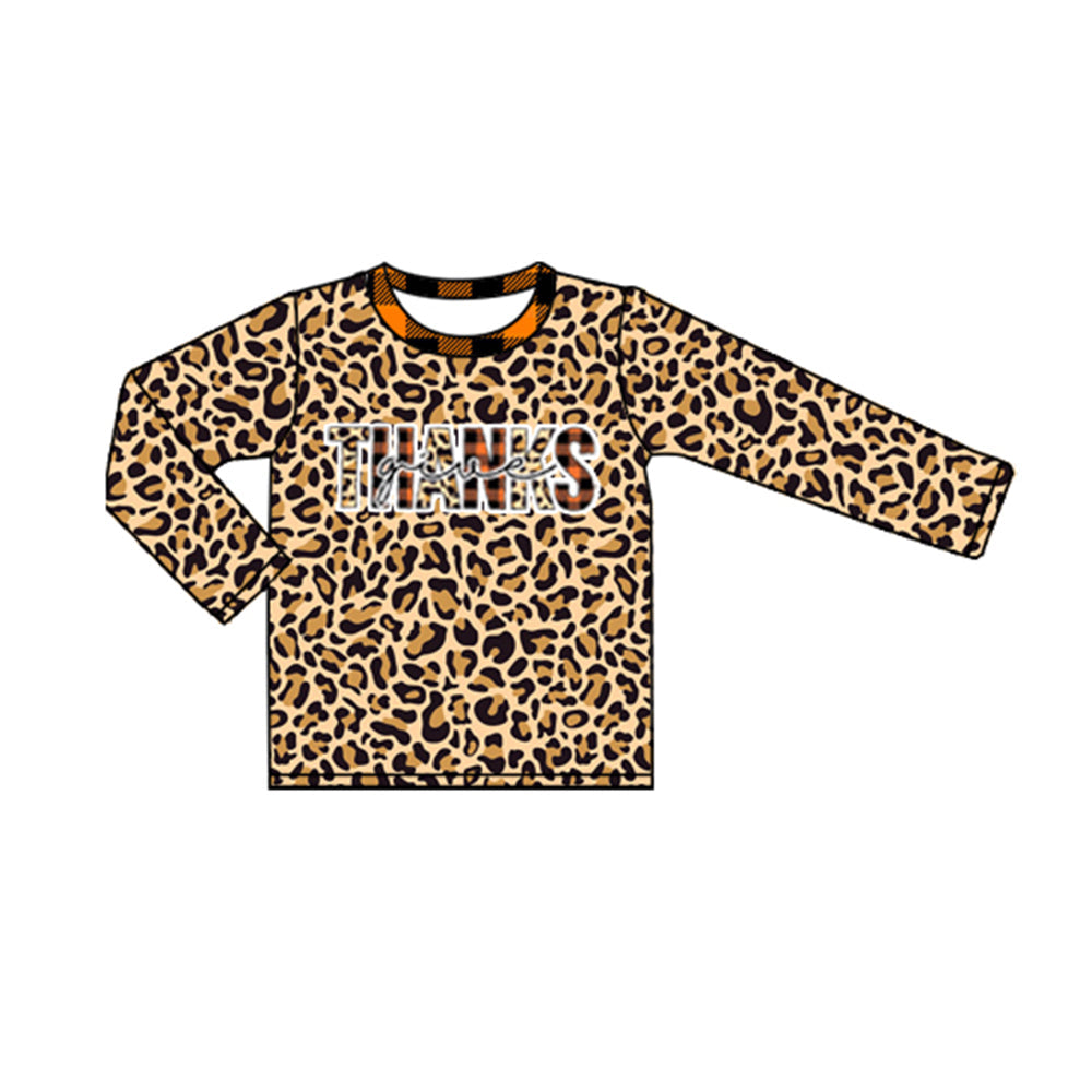 LR0329 thanks giving girl leopard romper long sleeves 20230512 preorder
