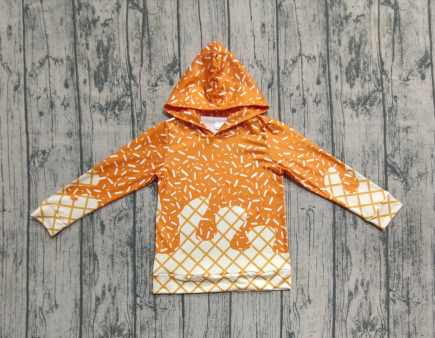 BT1294 embroidery western  splatter ice cream drip girl hoodie top coat camo pullover 202507 preorder