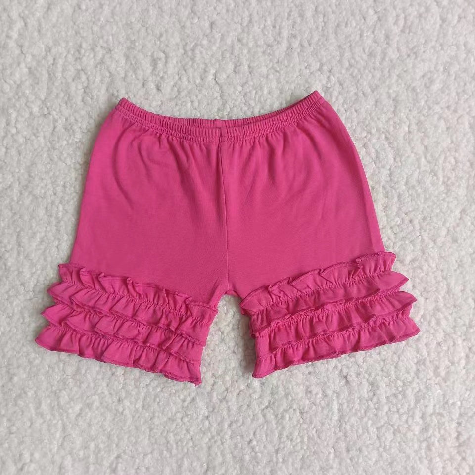 A14-14 girl rose red ruffles shorts pants 20230505 RTS