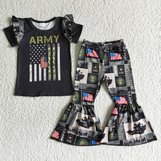 promotion A16-16 amy blue flag stripe stars boy short sleeve shorts outfits 0104