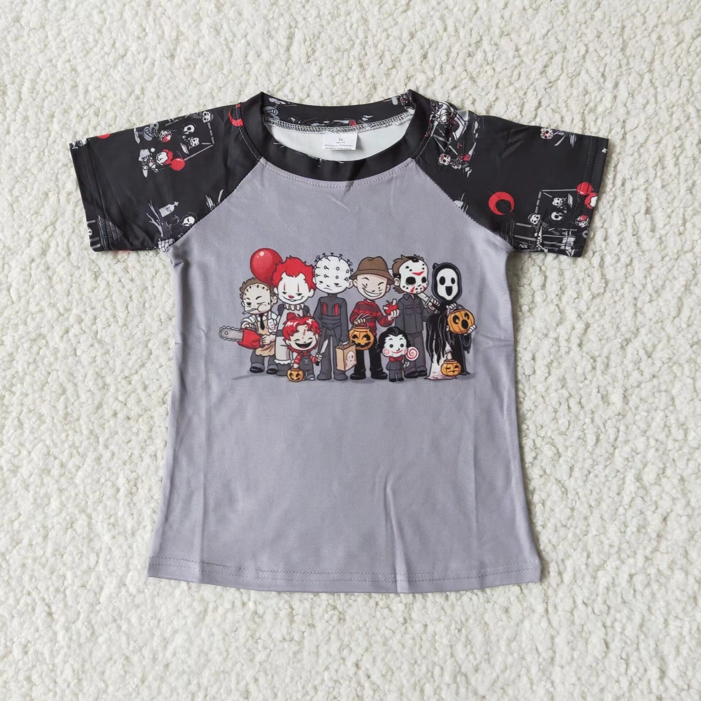 RTS A2-4  boy clothes Halloween cartoon short sleeves boy kids tee t-shirt top 20230527