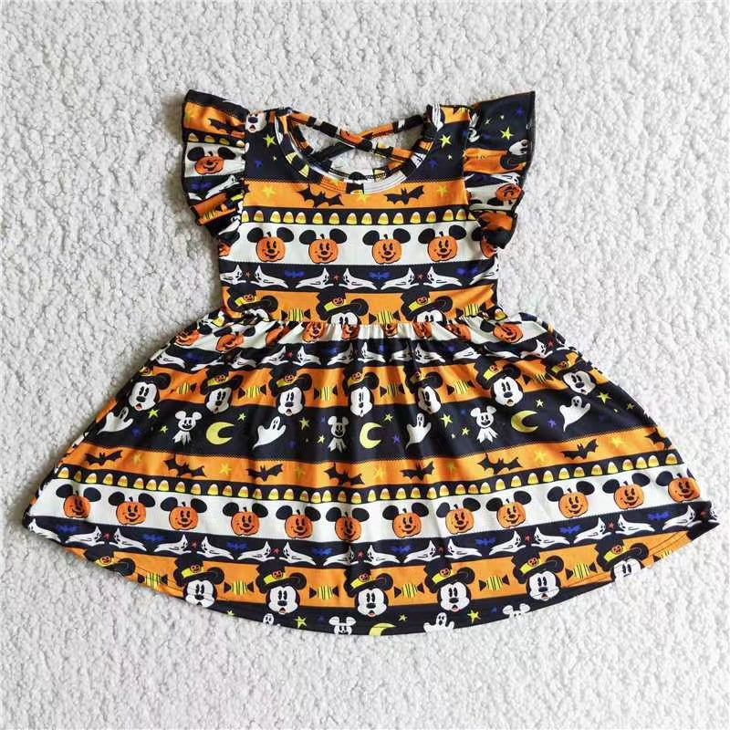 A6-3 RTS cartoon mouse orange short sleeve girl dress 20230505