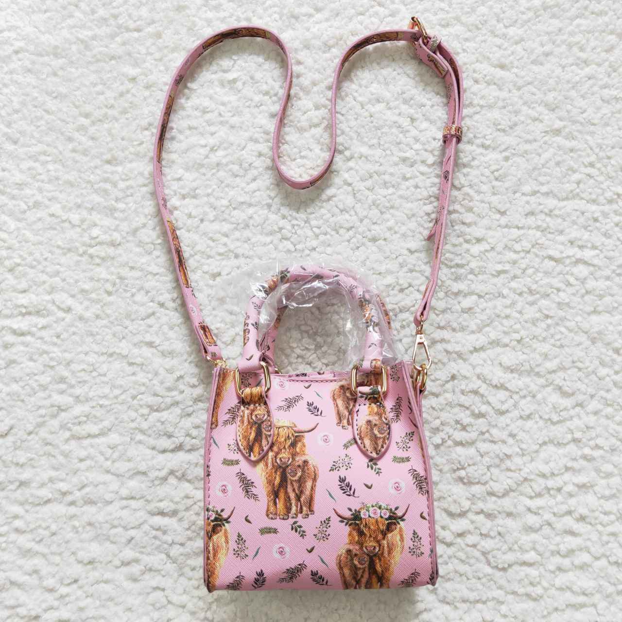 BA0018 RTS 13.5CM*9CM*14CM baby Bag pink cow floral bag 0702