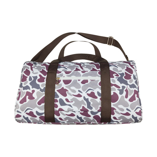 NO MOQ RTS BA0034 Kids Bag Burgundy Grey Camo Print Travel Duffle Bag 202610